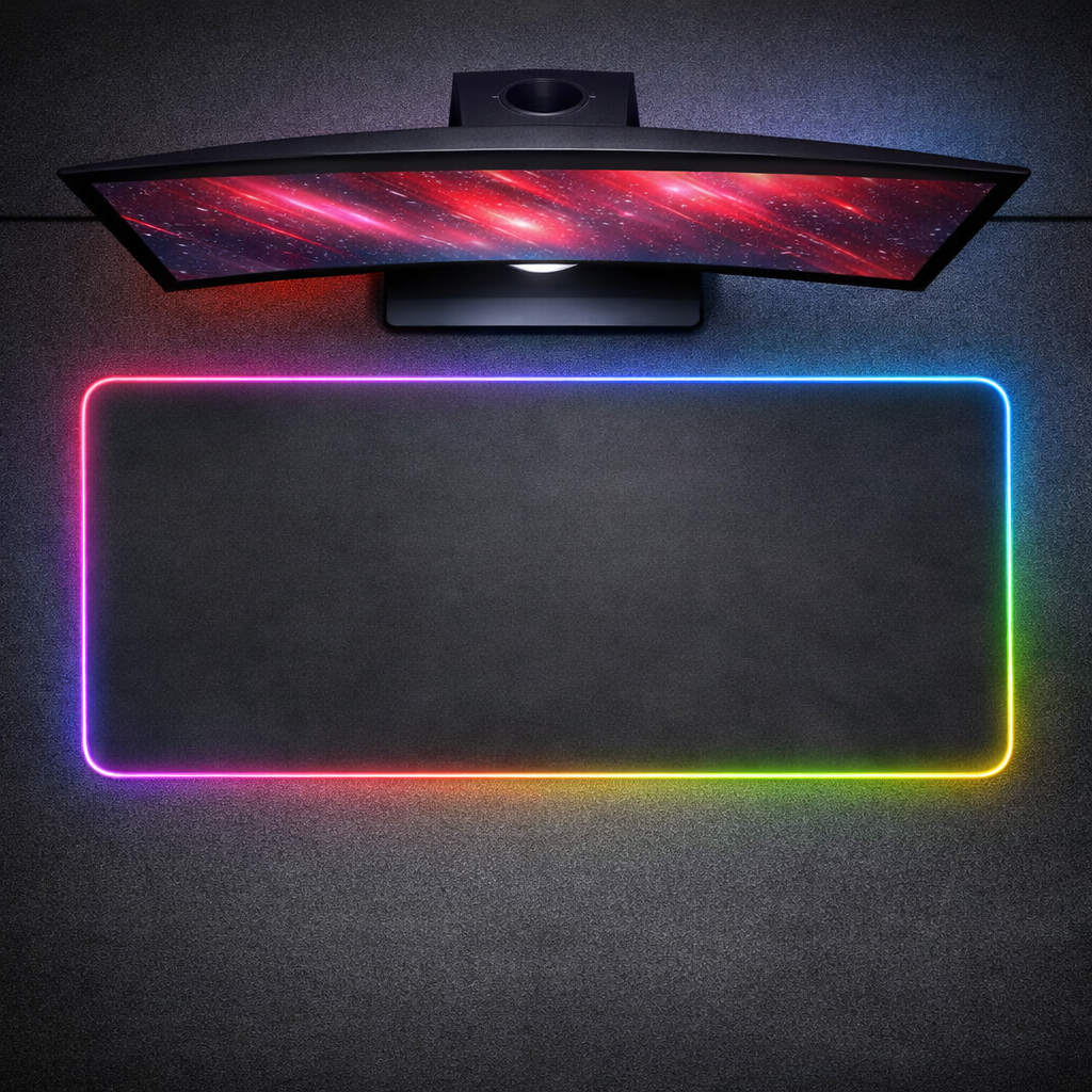 Tapis XL LED – Tapis gaming RGB XXL avec éclairage lumineux Azerty RGB