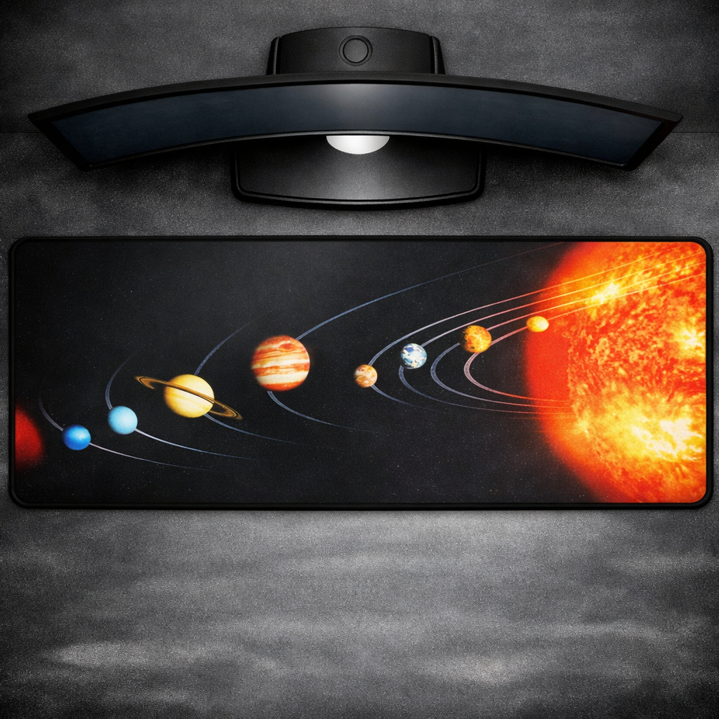Tapis de Bureau XXL – Système Solaire | Design Astronomique & Surface Antidérapante