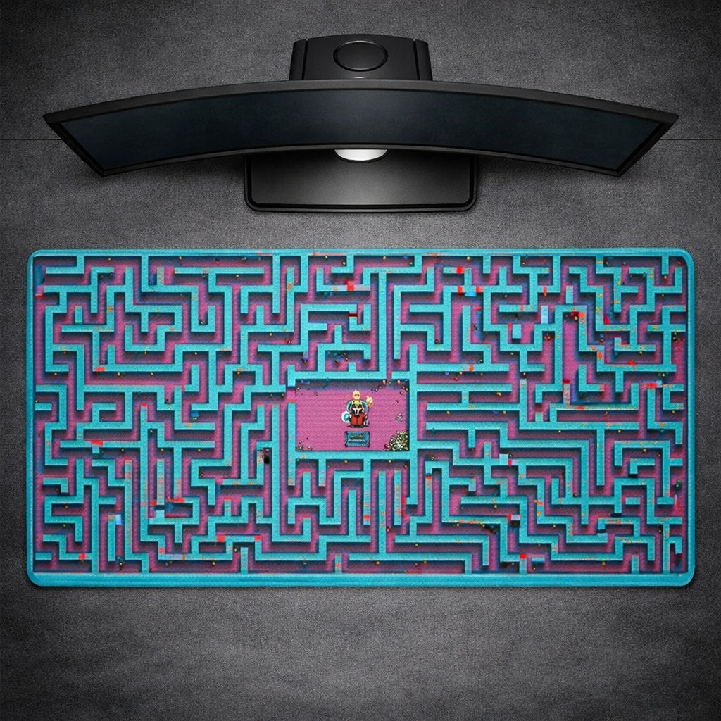 Tapis XL Le Labyrinthe – Tapis gaming XXL motif labyrinthe Azerty RGB