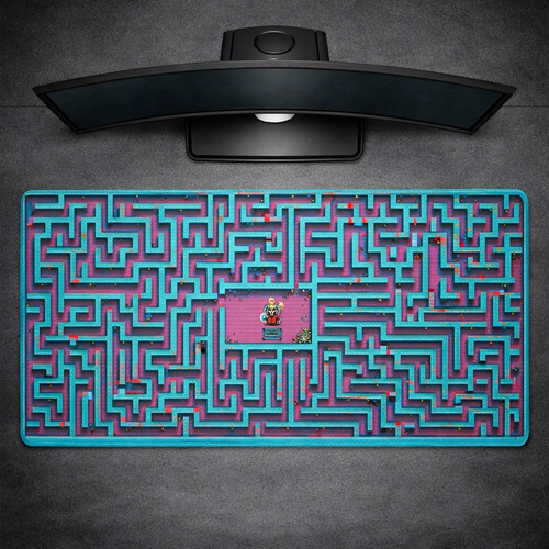Tapis XL Le Labyrinthe – Tapis gaming XXL motif labyrinthe Azerty RGB